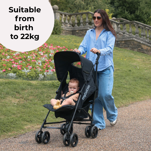 MB01 Lightweight Stroller Black – My Babiie - Main Image