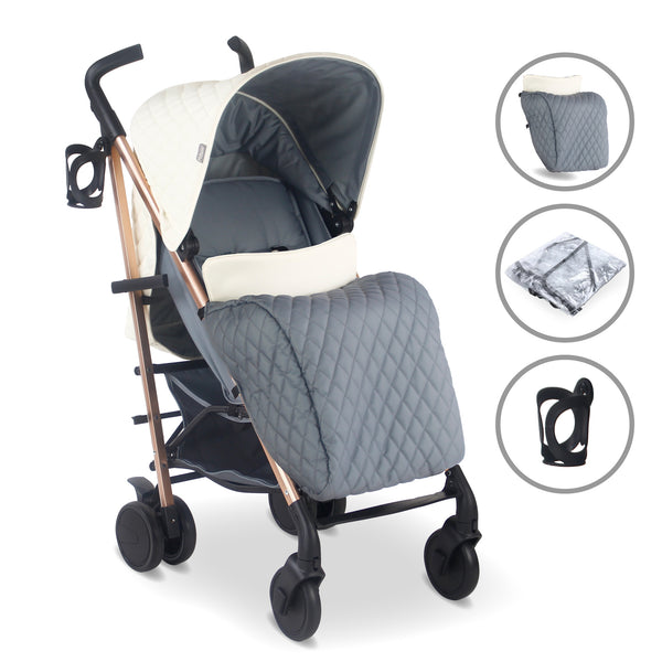 My Babiie Billie Faiers Quilted Champagne MB51 Lightweight Stroller