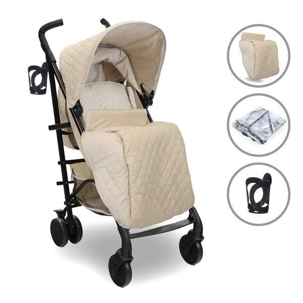 My Babiie Dani Dyer Quilted Sand Lightweight Stroller