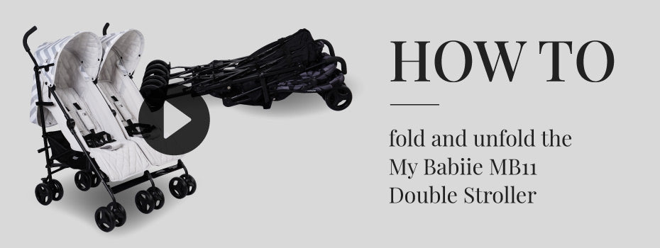 How to fold and unfold the My Babiie MB11 Double Stroller