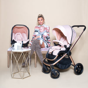 My Babiie Billie Faiers MB400 Rose Gold Blush Pushchair and Car Seat - Grade A