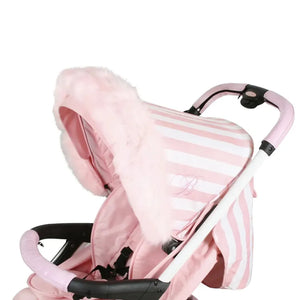 Luxurious pink faux fur pram hood trim - Grade A