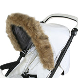 Brown Pram Hood Fur Trim