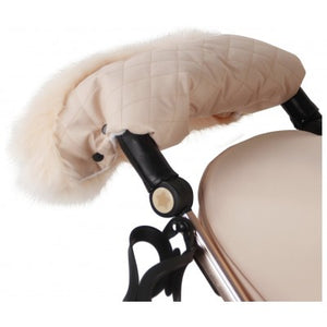 Fur Trimmed Blush Pushchair Handmuff - Grade A