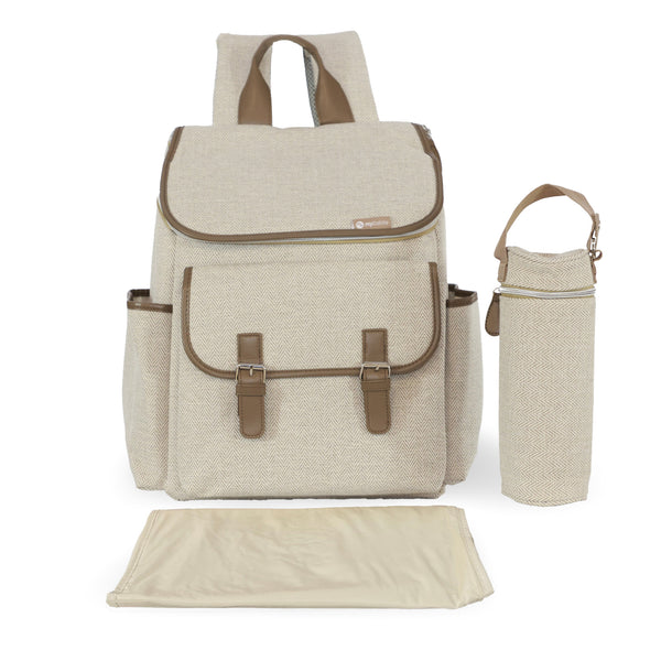 Backpack Changing Bag Oatmeal Herringbone