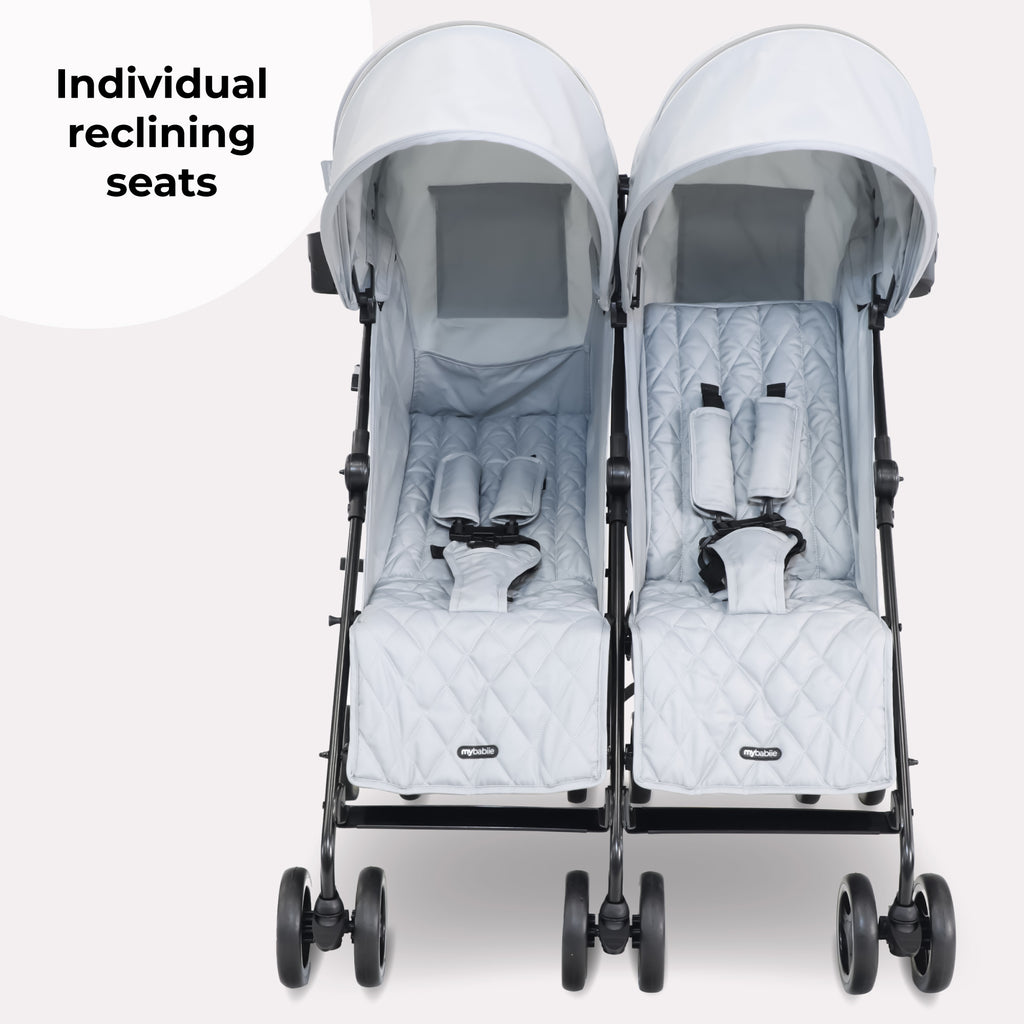 my babiie double stroller MB12 Double Stroller - Grey