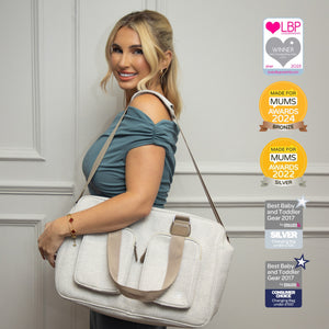 My Babiie Billie Faiers Oatmeal Herringbone Deluxe Changing Bag