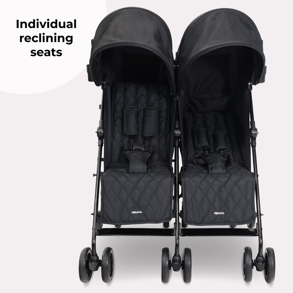 my babiie double stroller MB12 Double Stroller - Black