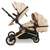 My Babiie MB33 Tandem Pushchair with 2 Infant Carriers - Giraffe