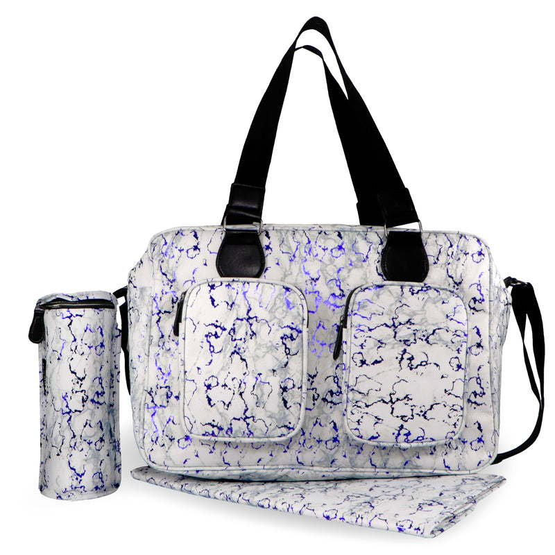 Deluxe Changing Bag - Metallic Blue Marble - Grade A