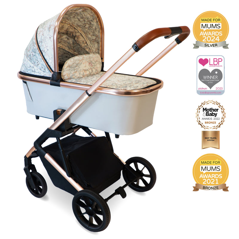 MB500 3-in-1 Travel System with Base - Rose Gold Marble - Grade B