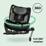 My Babiie MBCSSPIN i-Size (40-150cm) Spin Car Seat - Black Herringbone - GRADE A