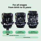 MBCSSPIN i-Size (40-150cm) Spin Car Seat - Black Geometric - GRADE A