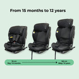 My Babiie MBCS123 i-Size (76-150cm) Car Seat - Black Melange
