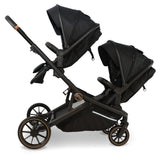 MB33 Tandem Pushchair with 2 Infant Carriers & 2 Bases - Black Leopard