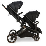 MB33 Tandem Pushchair with 2 Infant Carriers & 2 Bases - Black Leopard