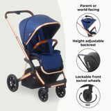 My Babiie MB500i 3-in-1 Travel System with i-Size Car Seat - Dani Dyer Opal Blue