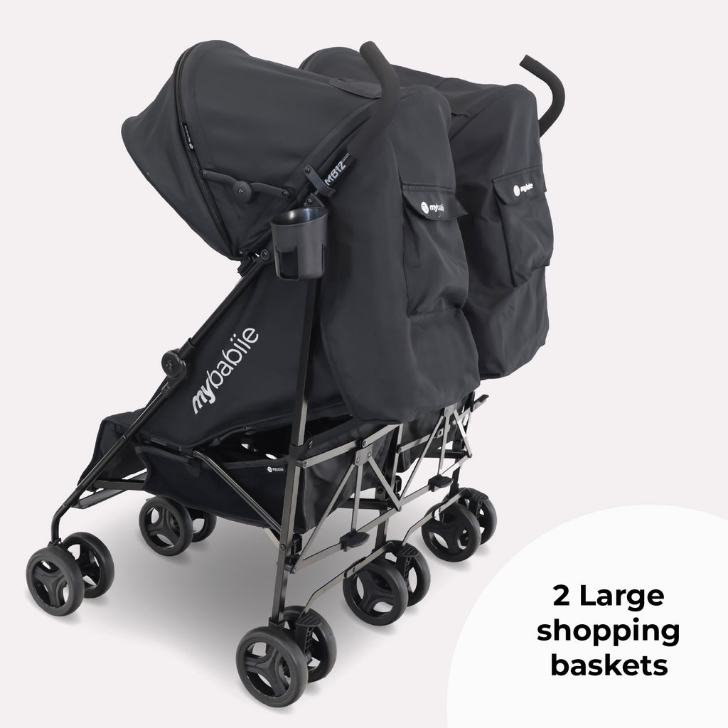 my babiie double stroller MB12 Double Stroller - Black