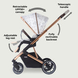 My Babiie MB500i 3-in-1 Travel System with i-Size Car Seat - Dani Dyer Rose Gold Marble