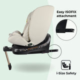 My Babiie MBCSSPIN i-Size (40-150cm) Spin Car Seat - Dani Dyer Stone