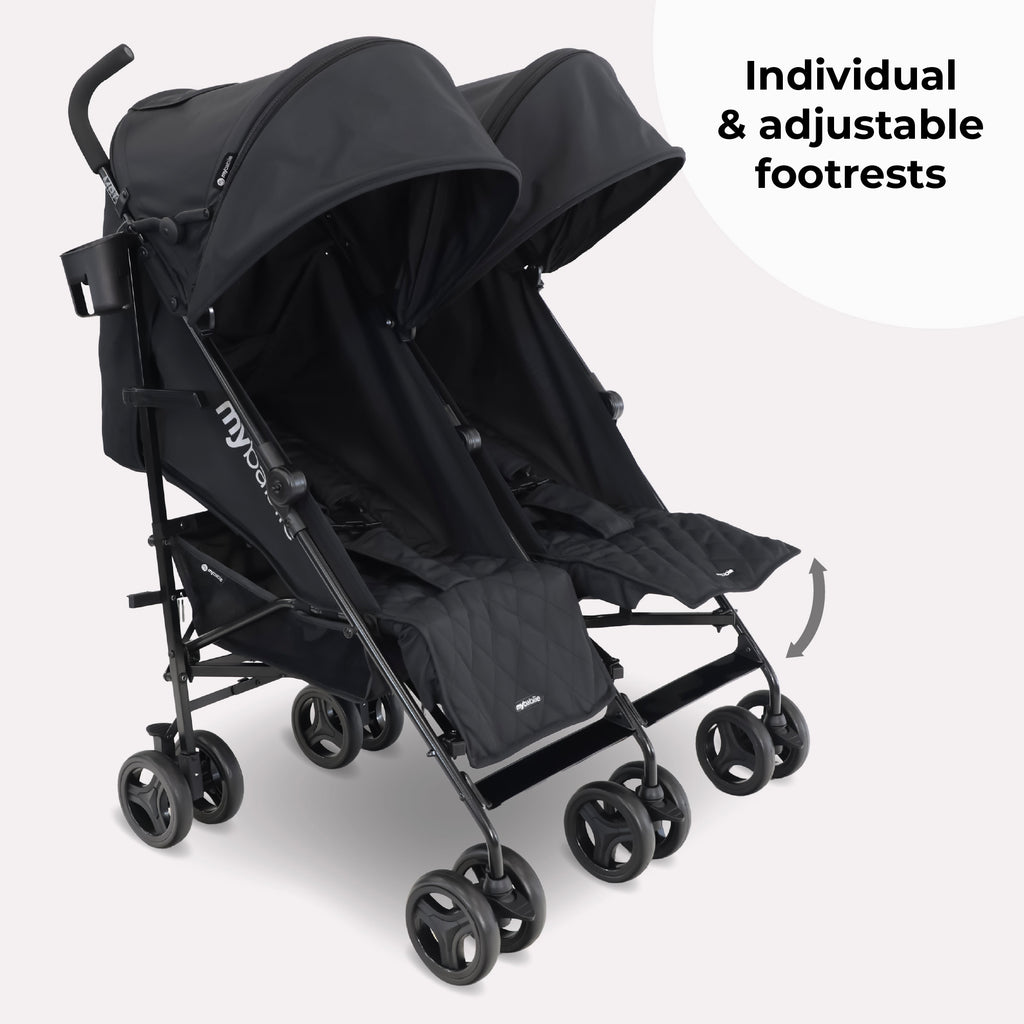 my babiie stroller double MB12 Double Stroller - Black