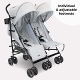 My Babiie MB12 Double Stroller - Grey