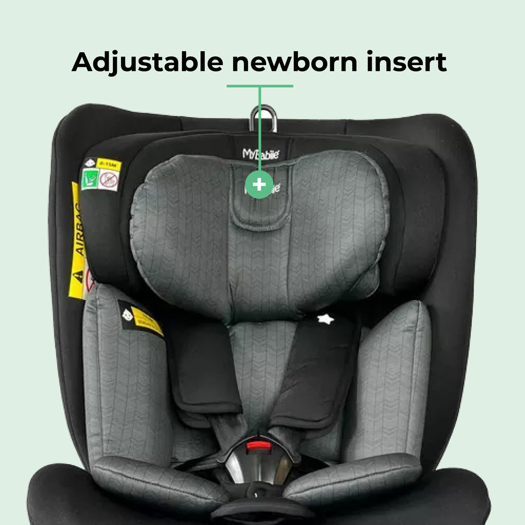 My Babiie MBCSSPIN i-Size (40-150cm) Spin Car Seat - Black Herringbone