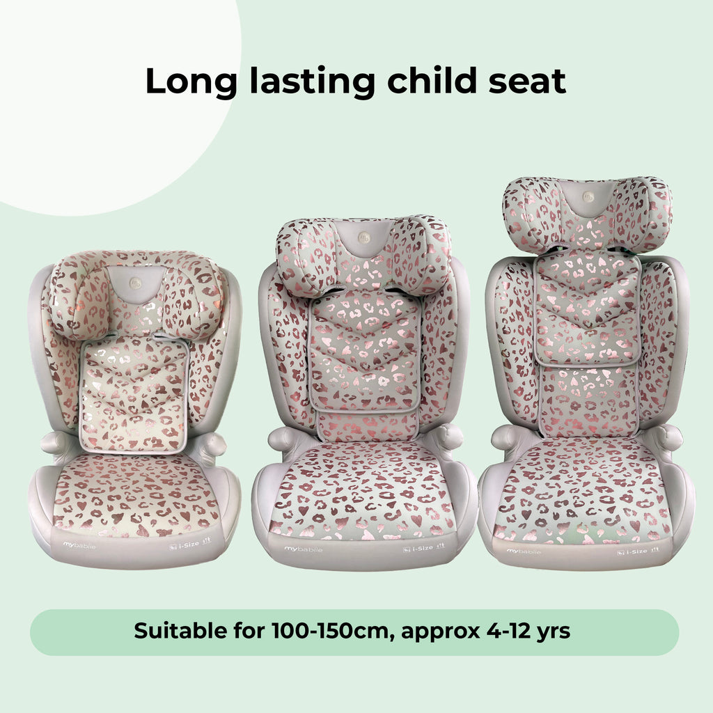 MBCS23 High-Back Booster R129 Car Seat with ISOFIX Blush Leopard