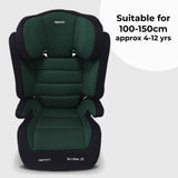 i-Size (100-150cm) High Back Booster Car Seat - Green - Grade A