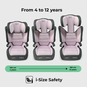 MBCSB30 i-Size (100-150cm) High Back Booster Car Seat - Pink & Grey