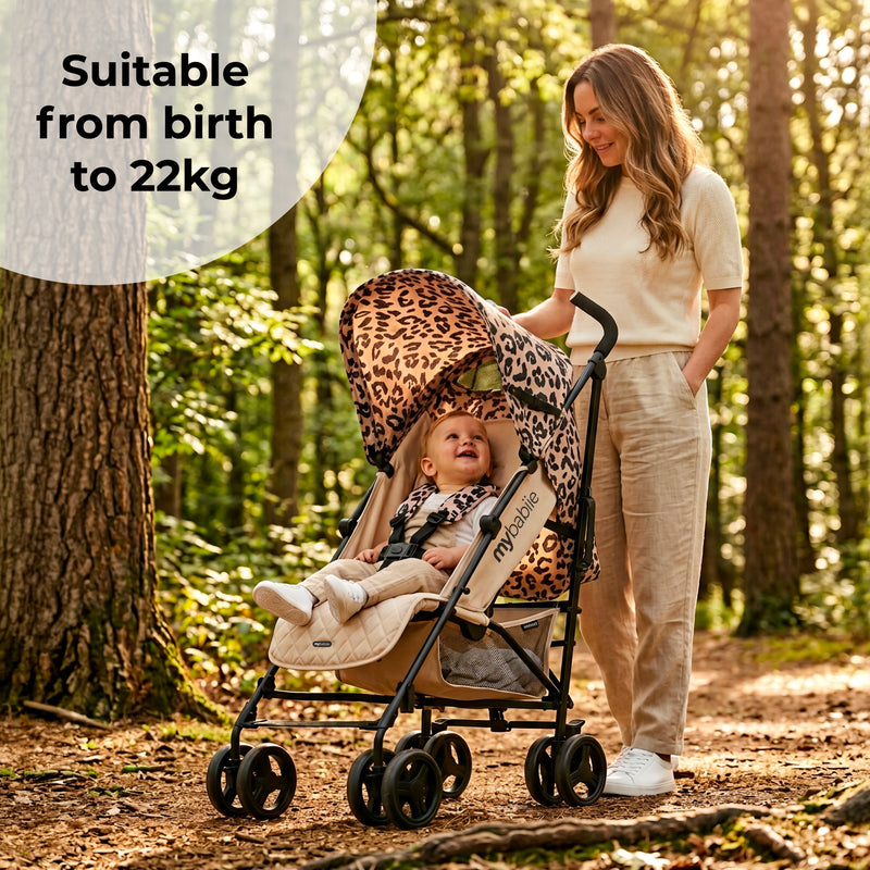 My Babiie MB01 Lightweight Stroller - Fawn Leopard