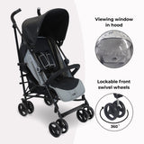 My Babiie MB02 Lightweight Stroller - Black and Grey