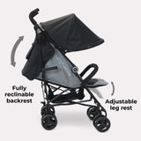 My Babiie MB02 Lightweight Stroller - Black and Grey