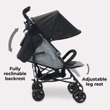 My Babiie MB02 Lightweight Stroller - Black and Grey