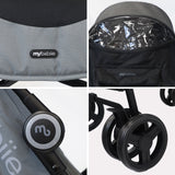 My Babiie MB02 Lightweight Stroller - Black and Grey