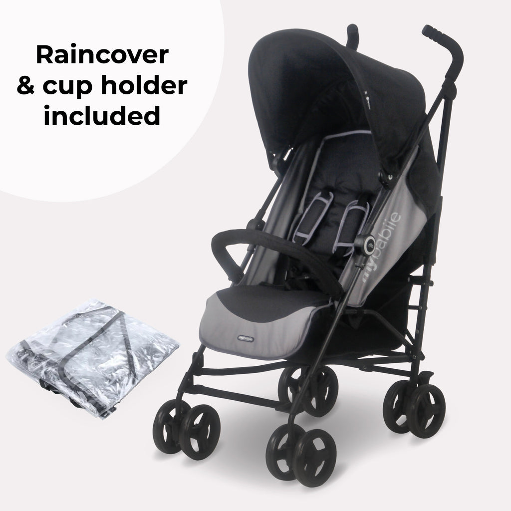 MB02 Plus Lightweight Stroller Black and Grey