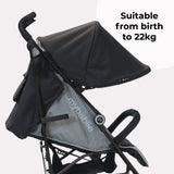 My Babiie MB02 Lightweight Stroller - Black and Grey