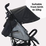 My Babiie MB02 Lightweight Stroller - Black and Grey