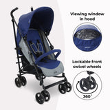 My Babiie MB02 Lightweight Stroller - Blue and Grey