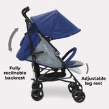 My Babiie MB02 Lightweight Stroller - Blue and Grey