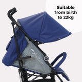 My Babiie MB02 Lightweight Stroller - Blue and Grey