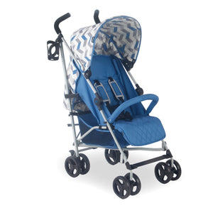 My Babiie MB02 Lightweight Stroller - Blue and Grey Chevron