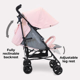 My Babiie MB02 Lightweight Stroller - Pink and Grey