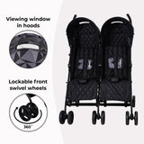 Dani Dyer "Cherish" Black Geo Twin Stroller - Grade A