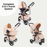 MB200i 3-in-1 Travel System with i-Size Car Seat + Base - Blush