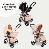 My Babiie MB200i 3-in-1 Travel System with i-Size Car Seat - Blush