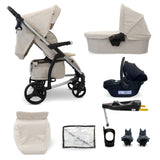MB200i 3-in-1 Travel System with i-Size Car Seat + Base - Oatmeal
