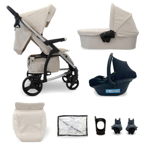 My Babiie MB200i 3-in-1 Travel System with i-Size Car Seat - Oatmeal