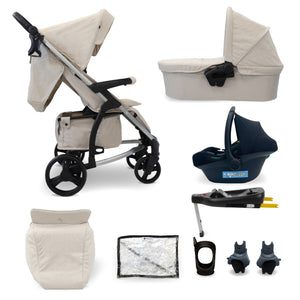 My Babiie MB200i 3-in-1 Travel System with i-Size Car Seat + Base - Oatmeal