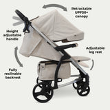 My Babiie MB200i 3-in-1 Travel System with i-Size Car Seat + Base - Oatmeal
